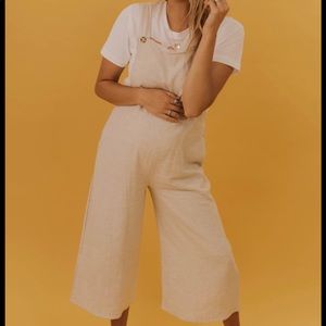 Roolee Payne Linen Cream Natural Overalls Small